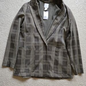 H&M Brown Plaid Blazer